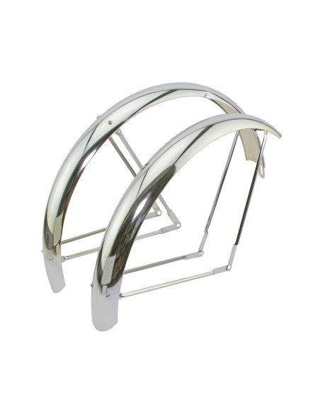 26 Classic Adjustable Balloon Fender Set Chrome.